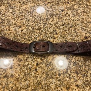 Fossil Leather Laser Cut Brown Belt Mens M women’s L
